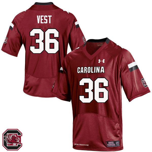 Men South Carolina Gamecocks #36 Morgan Vest College Football Jerseys Sale-Red
